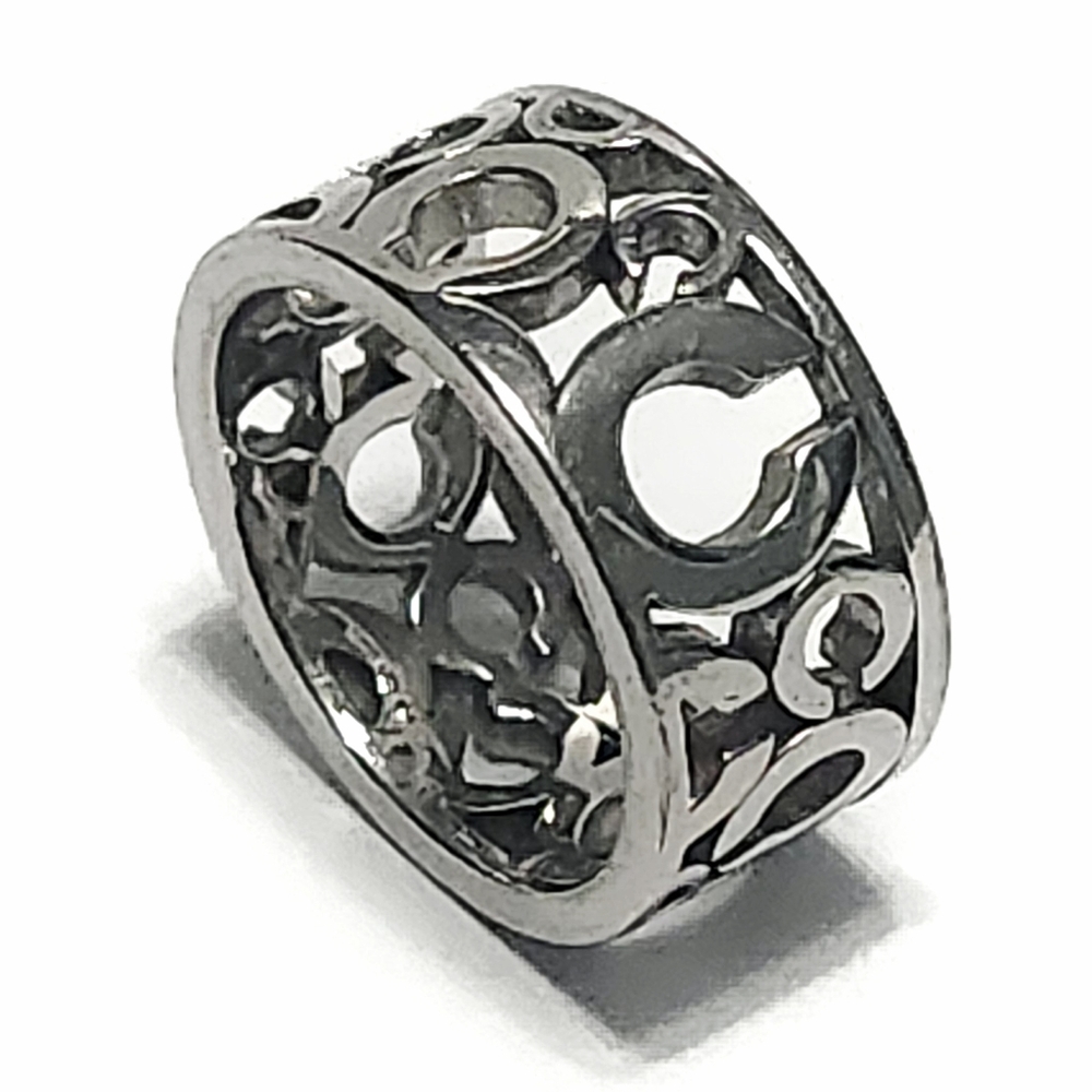 COACH Logo Wide 10 mm Band Logo Ring size 7